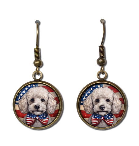 Patriotic Poodle Dog American Flag