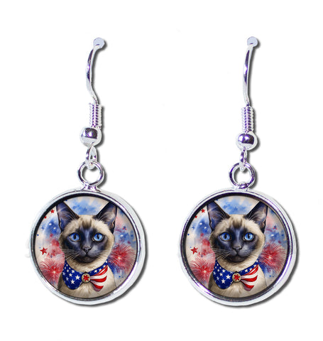 Patriotic Siamese Cat American Flag