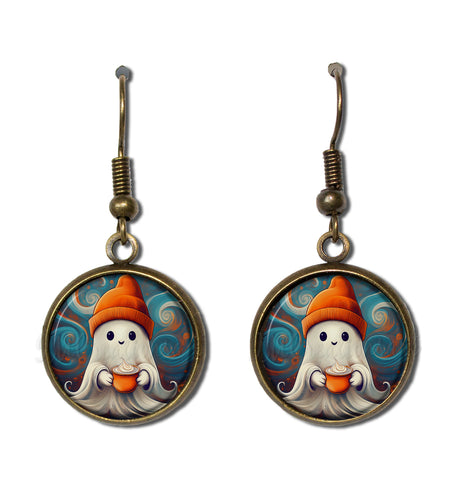 Halloween Ghost and Pumpkin Latte [earrings]