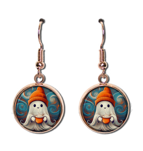Halloween Ghost and Pumpkin Latte [earrings]