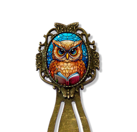 Faux Stained Glass Owl with Book