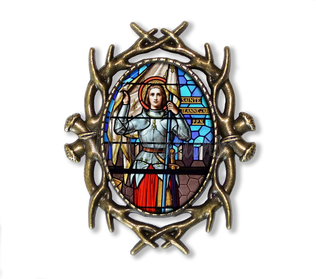 Faux Stained Glass Style Joan of Arc