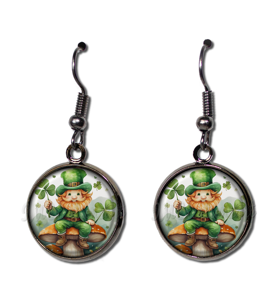 St. Patrick's Day Leprechaun on Mushroom