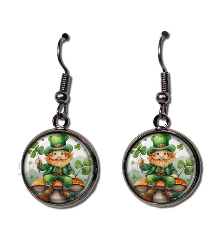 St. Patrick's Day Leprechaun on Mushroom