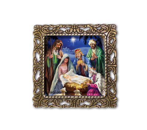 Nativity on the Manger of Baby Jesus [Square]