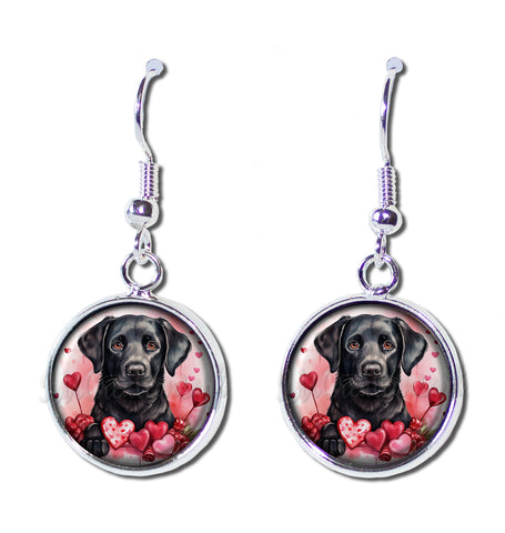 Cute Valentine's Black Lab Pup