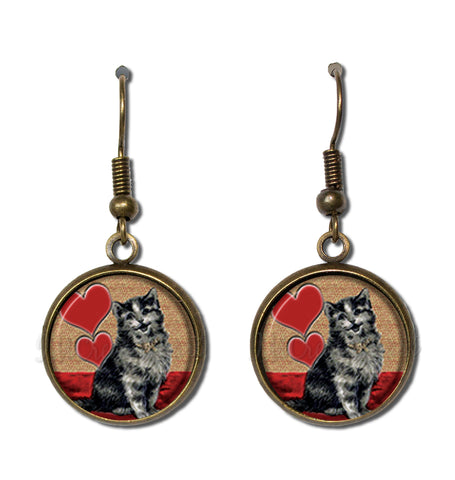 Cat Red Hearts Valentine