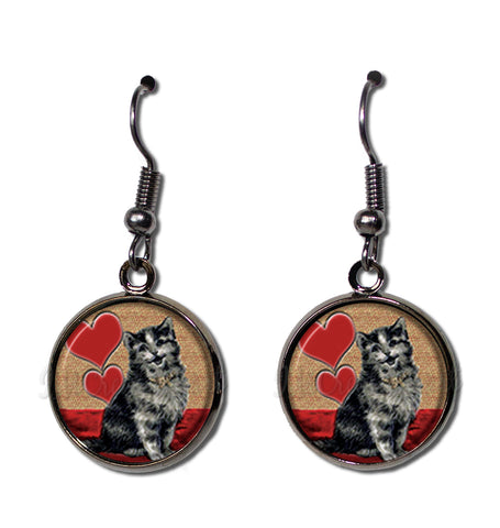 Cat Red Hearts Valentine