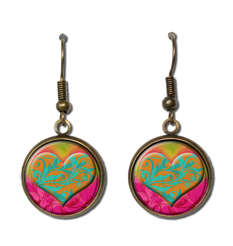 Scrolled Heart Hot Pink