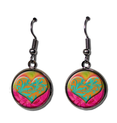 Scrolled Heart Hot Pink