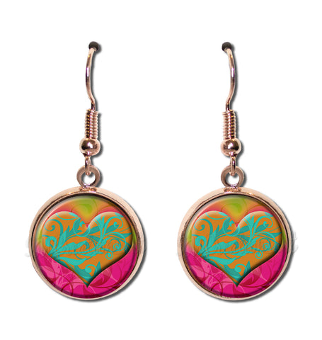 Scrolled Heart Hot Pink