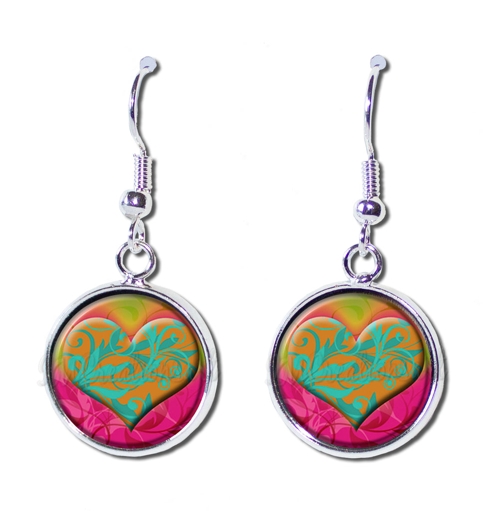 Scrolled Heart Hot Pink