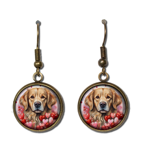 Cute Valentine's Golden Retriever