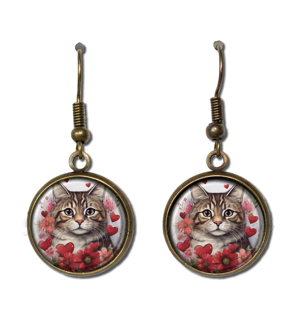 Sweet Valentine's Day Tabby Cat