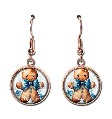 Gingerbread Man Blue Bow