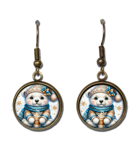 Holiday Polar Bear Cub with Cocoa