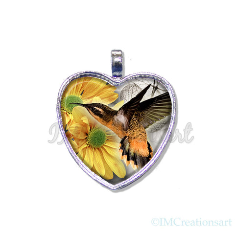 Hummingbird Summer Tangerine Yellow Florals