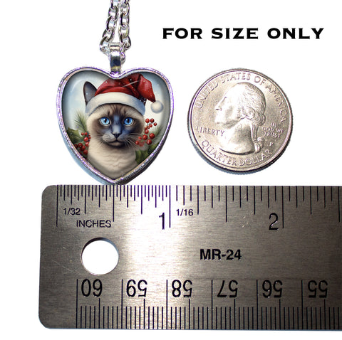 Cute Siamese Cat with Santa Hat