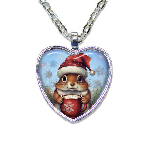 Christmas Chipmunk with Cocoa (heart)