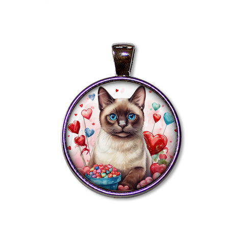 Cute Valentine Siamese Cat