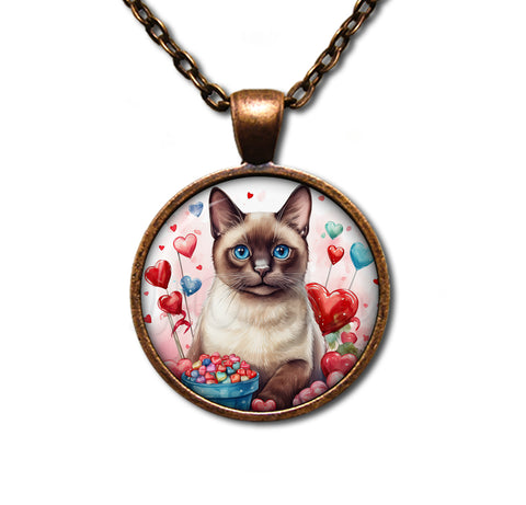 Cute Valentine Siamese Cat