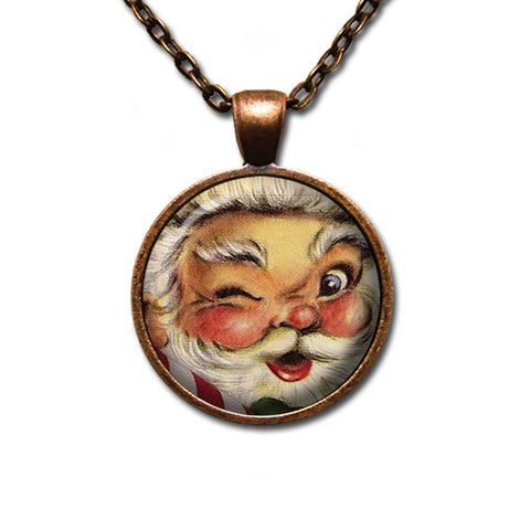 Vintage Christmas Santa Winking