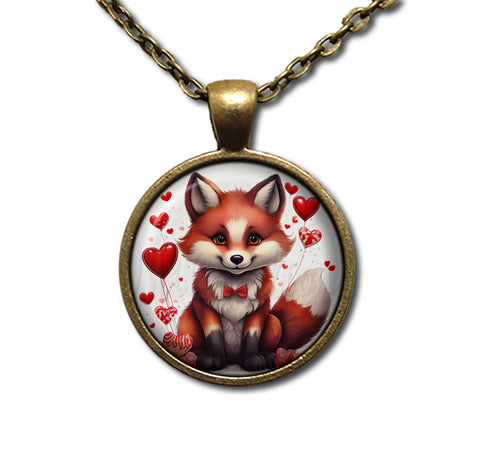 Adorable Fox with Hearts