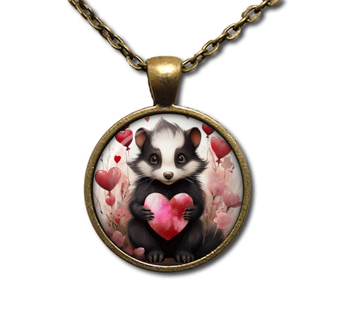 Adorable Skunk and Heart