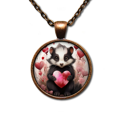 Adorable Skunk and Heart