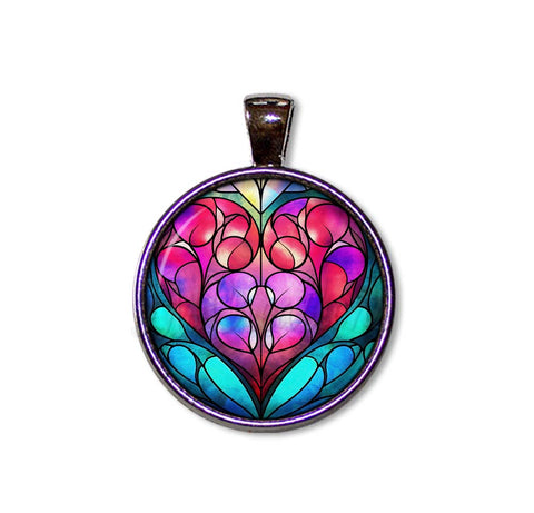 Faux Stained Glass Colorful Heart