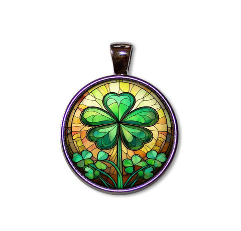 Faux Stained Glass St. Patrick's Day Green Shamrock