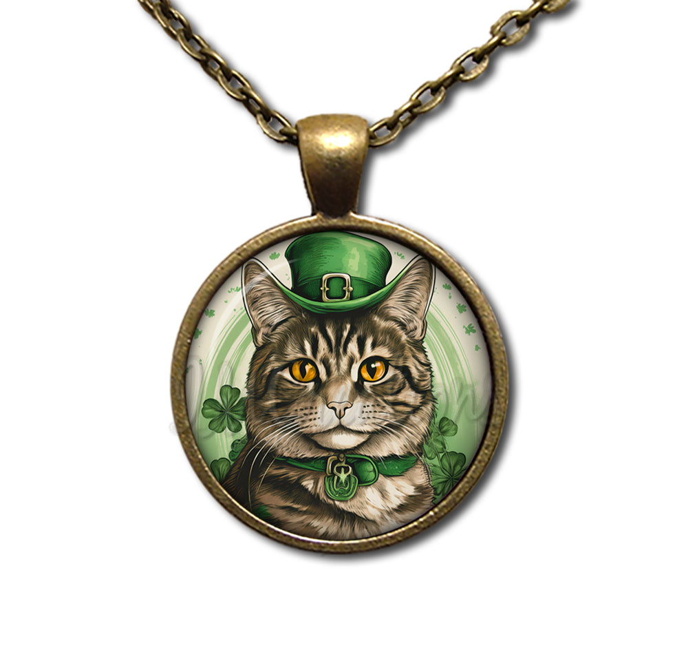 St Patrick's Day Tabby Cat with Irish Hat