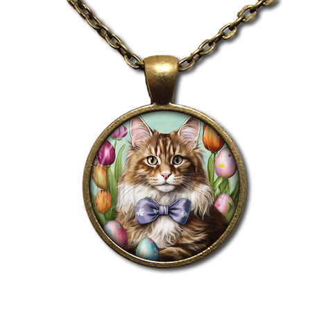Easter Cute Maine Coon Cat