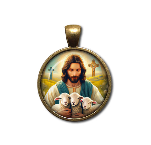 Pascha Easter Jesus with Lambs