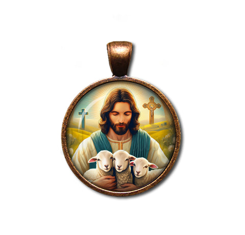 Pascha Easter Jesus with Lambs