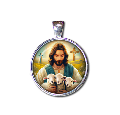 Pascha Easter Jesus with Lambs