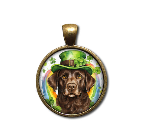 St Patrick's Day Chocolate Lab Dog Rainbow