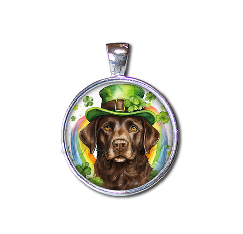 St Patrick's Day Chocolate Lab Dog Rainbow