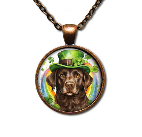 St Patrick's Day Chocolate Lab Dog Rainbow