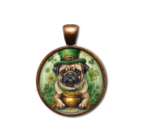 St Patrick's Day Pug with Pot of Gold