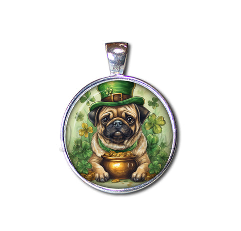 St Patrick's Day Pug with Pot of Gold