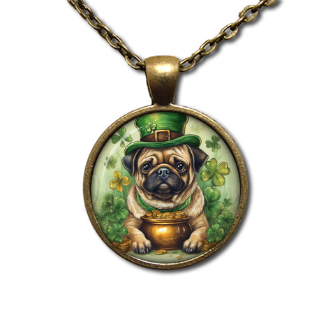 St Patrick's Day Pug with Pot of Gold