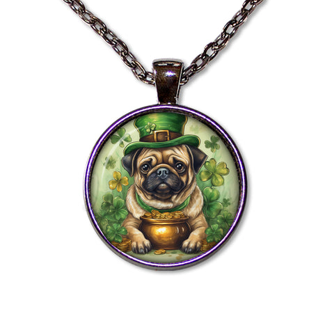 St Patrick's Day Pug with Pot of Gold
