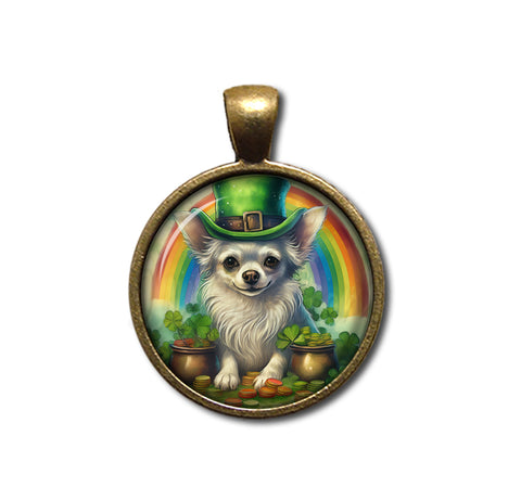 St Patrick's Day Chihuahua and Rainbow