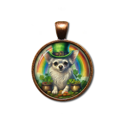 St Patrick's Day Chihuahua and Rainbow