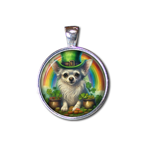 St Patrick's Day Chihuahua and Rainbow