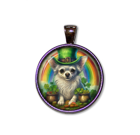 St Patrick's Day Chihuahua and Rainbow