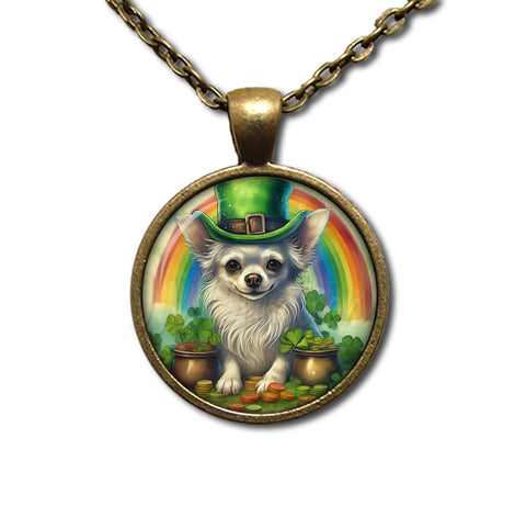 St Patrick's Day Chihuahua and Rainbow