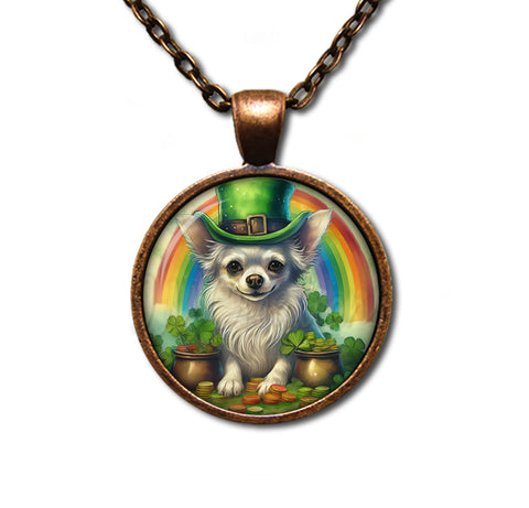 St Patrick's Day Chihuahua and Rainbow