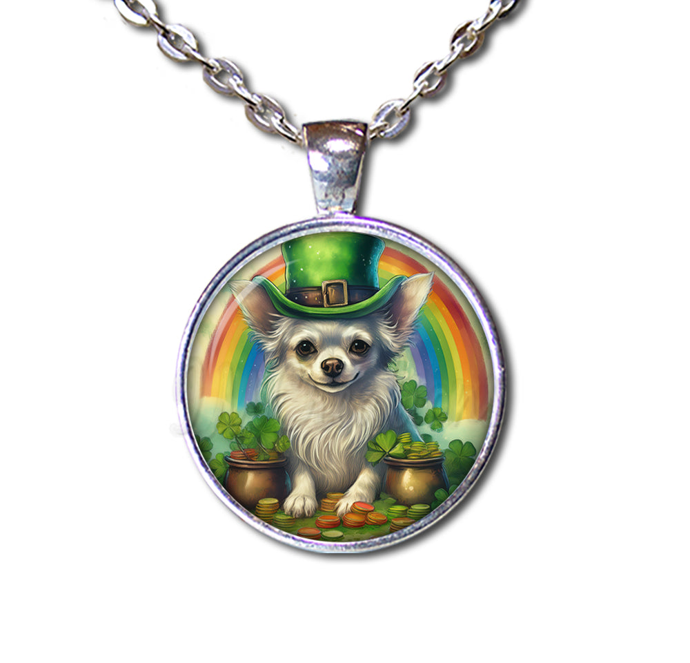 St Patrick's Day Chihuahua and Rainbow